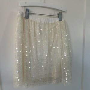 Cream Sequin Skirt